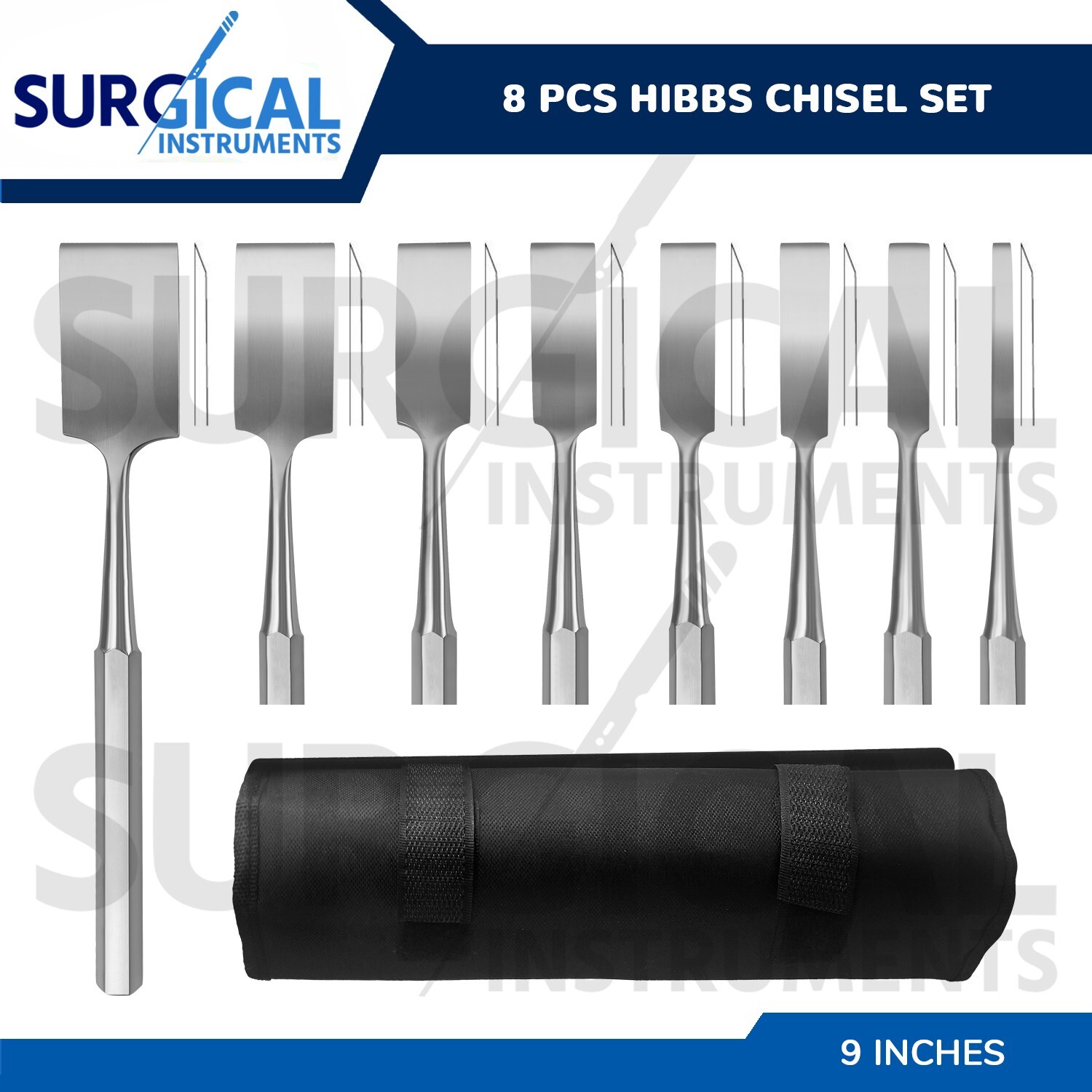 Hibbs Chisel Set of 8 pcs Orthopedic Surgical Medical Instruments German Grade