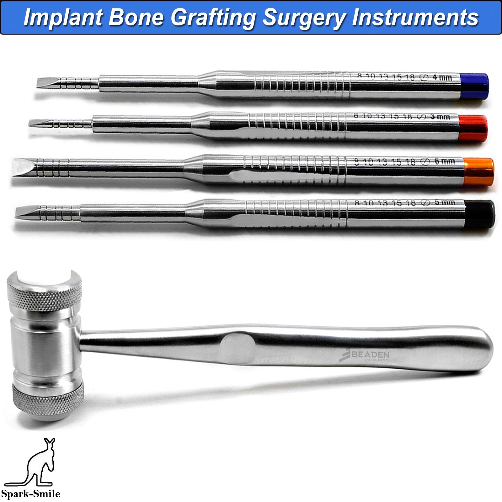 Bone Chisels Osteotomes Set Dental Implant Bone Mallet Hammer Surgical Tools CE