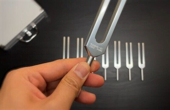 Phi Ratio Tuning Fork Set D 288 And 468 Hz with Mallet & Pouch for Sound Healing