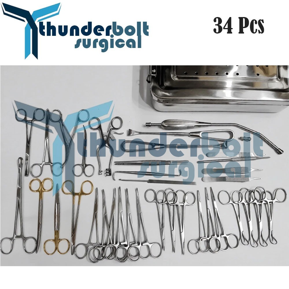 Tracheostomy Surgical Surgery Orthopedic Instruments 34 Pcs Set
