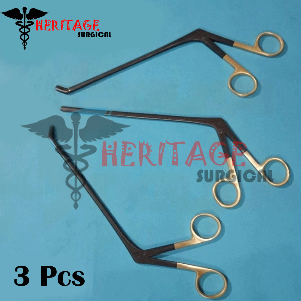Laminectomy Intervertebral Disc Rongeur Set Down, Straight, Up 3 mm x 22 cm 3pcs