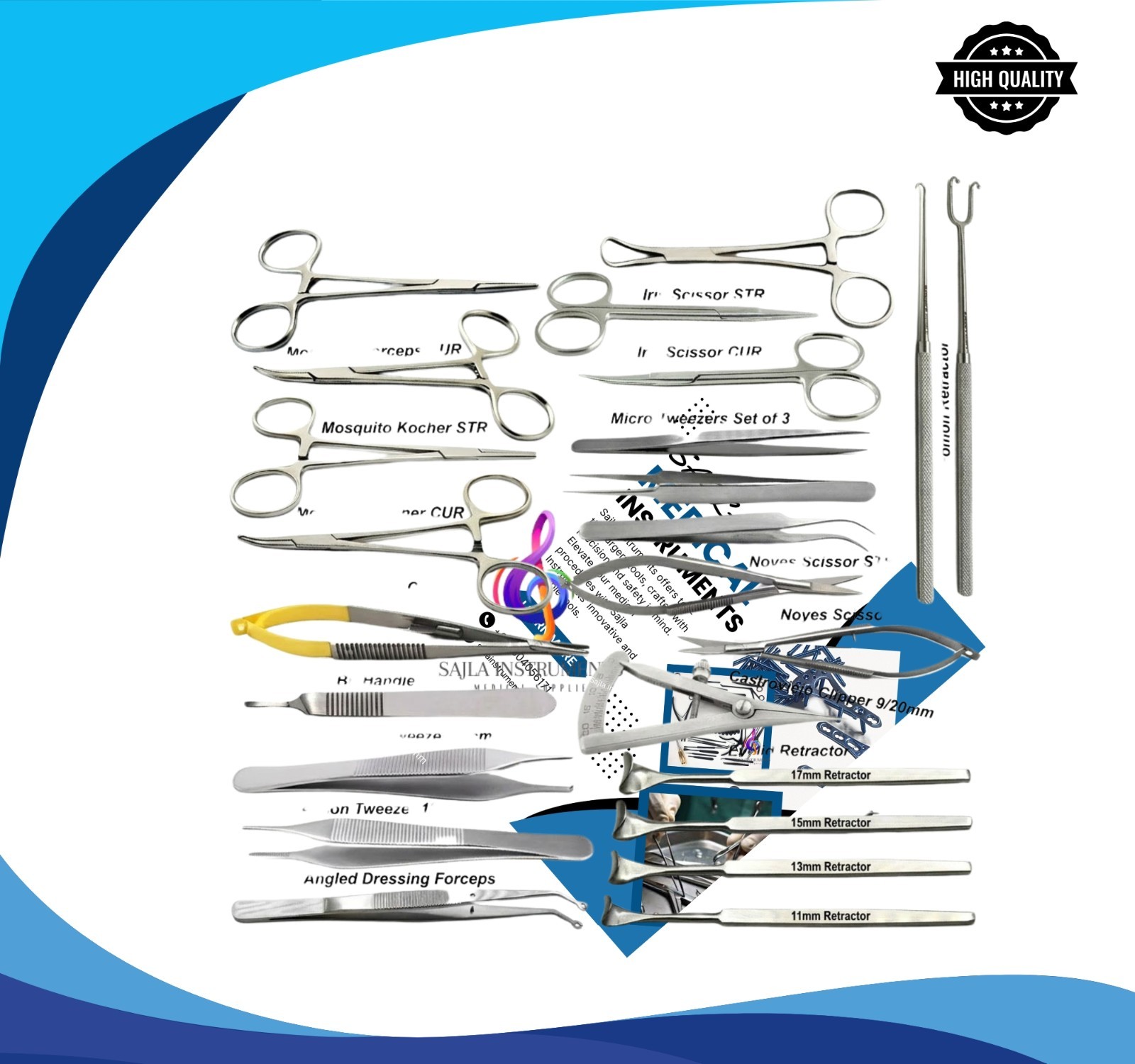 Ophthalmic Kit Micro Eye Surgery Eyelid Retractor Blepharoplasty Instruments.