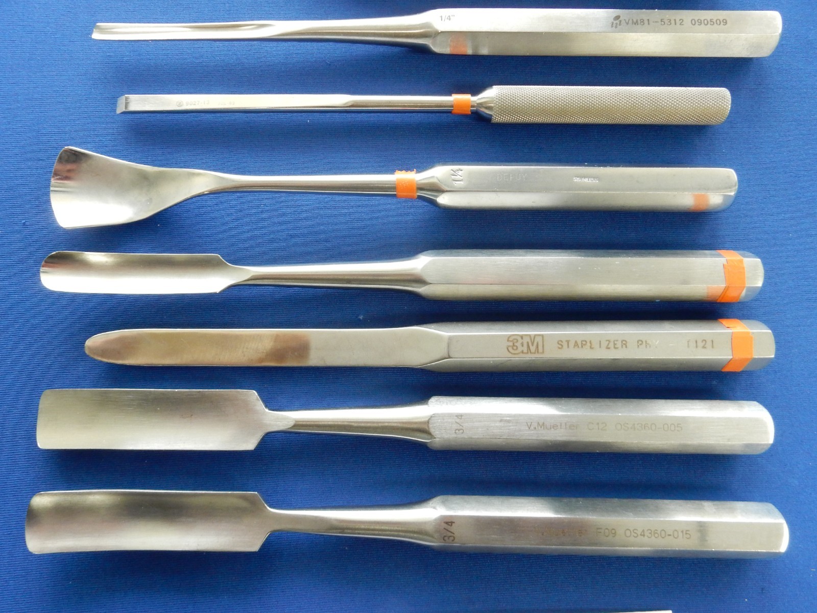 Zimmer V. Mueller Orthopedic Gouge Instruments Lot of 12