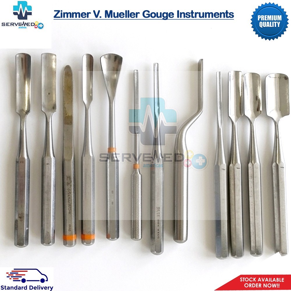 Zimmer V. Mueller Orthopedic Gouge Instruments Lot of 12