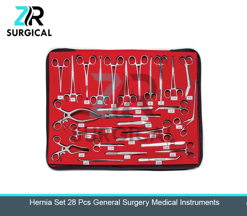 Hernia Set 28 Pcs General Surgery Medical Instruments