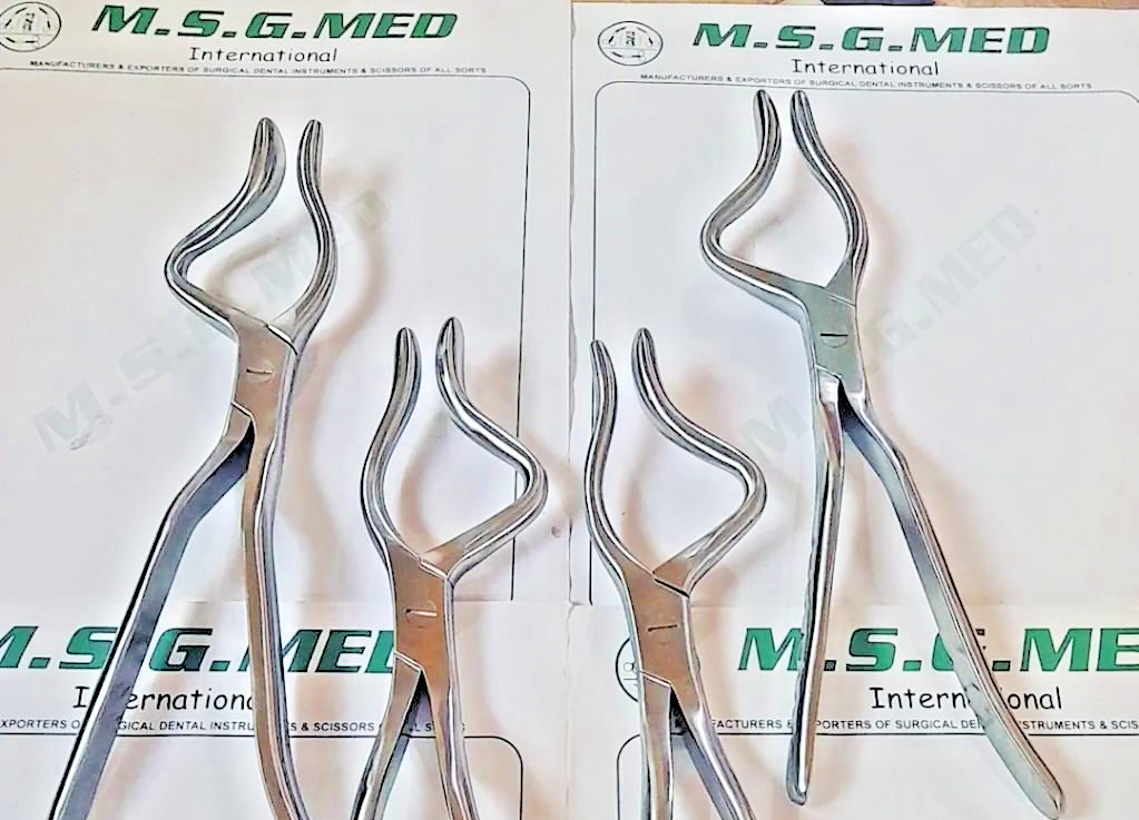Rowe Maxillary Disimpaction Forceps 22.5cm Left & Right 2PCS Set Oral Surgery SS
