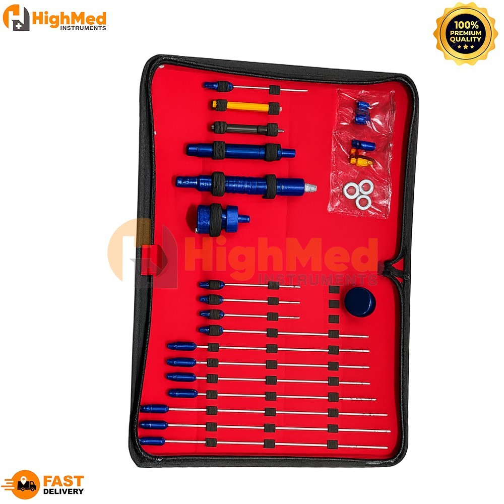 Cannula Set of 27 Pieces Luer Lock Liposuction Fat Transplantation A Quality Kit
