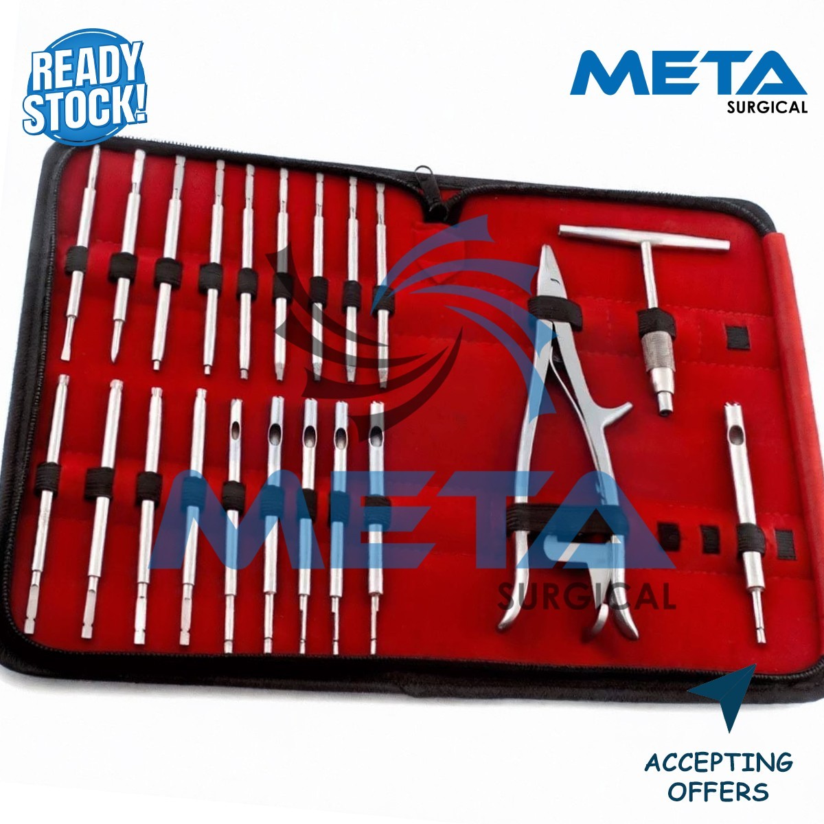 Broken Screw Removal Instrument 19 PCs Set With Case Orthopedics Broken