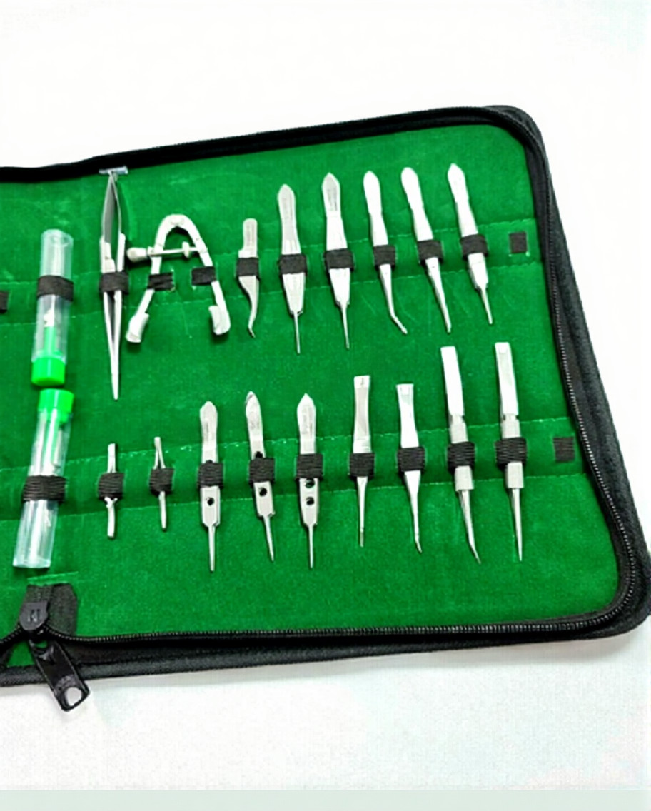 GERMAN 32 Pcs Ophthalmic Cataract Eye Micro Surgery Surgical Instruments SET Kit