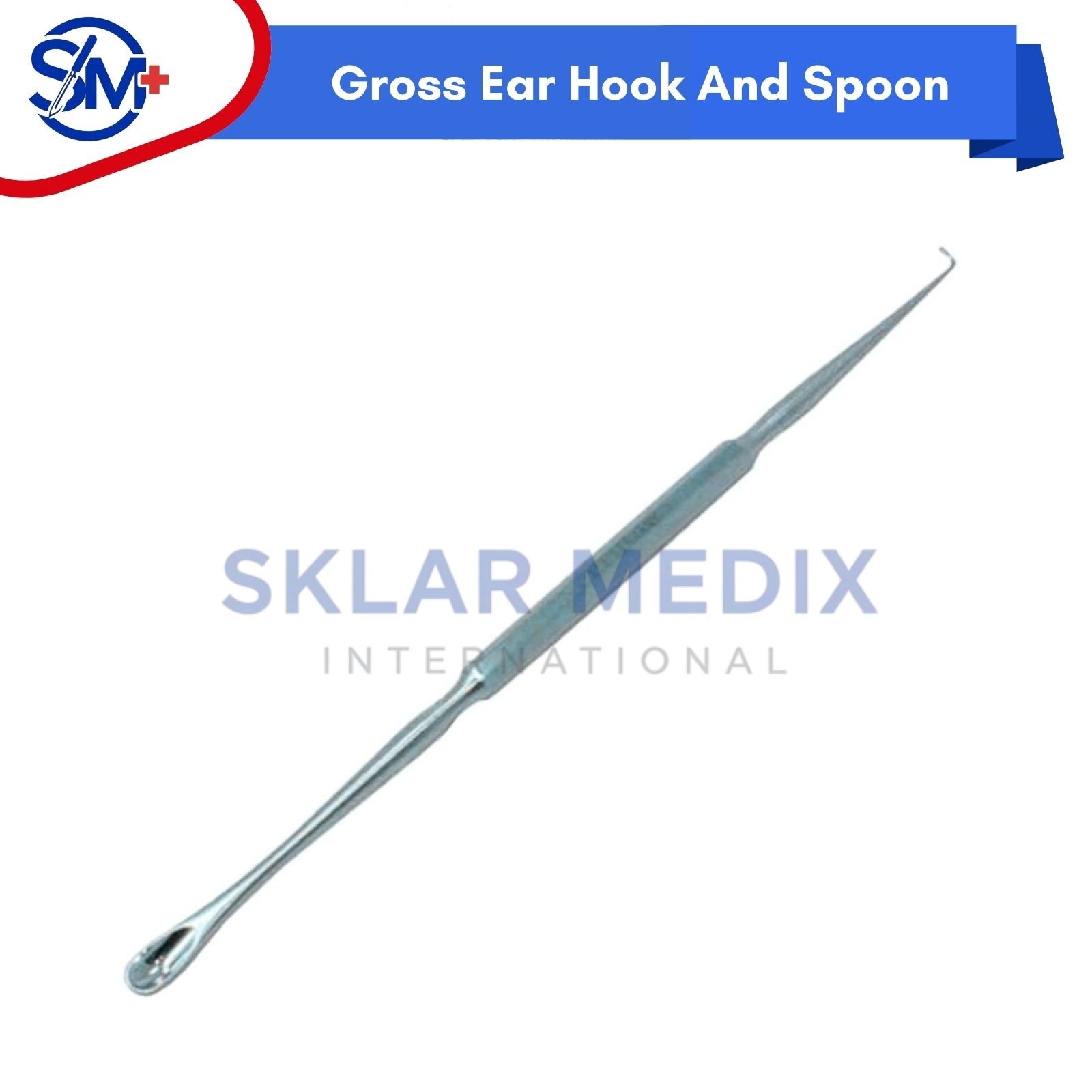 OR Grade Gross Ear Hook And Spoon 2.5mm Angled 90º Hook ENT Surgical Instruments