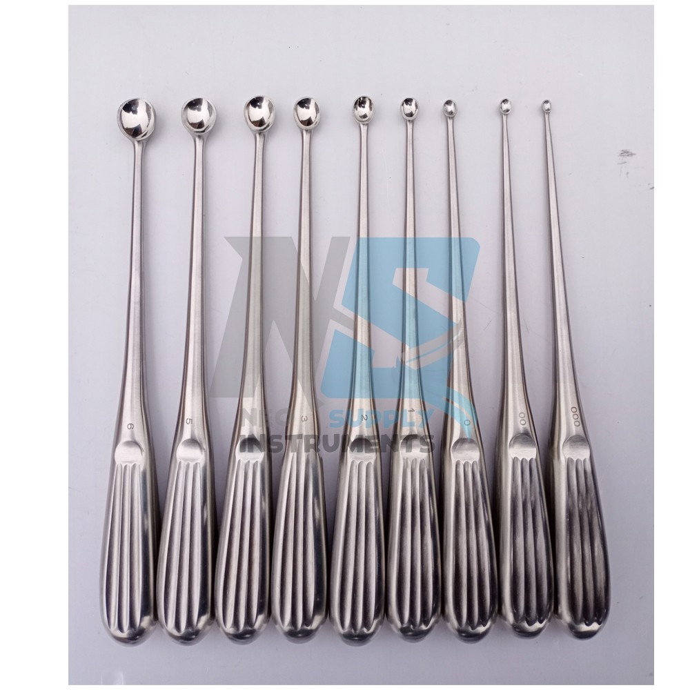 Volkmann Bone Curette Set of 9 Pieces Orthopedic Surgical Instruments