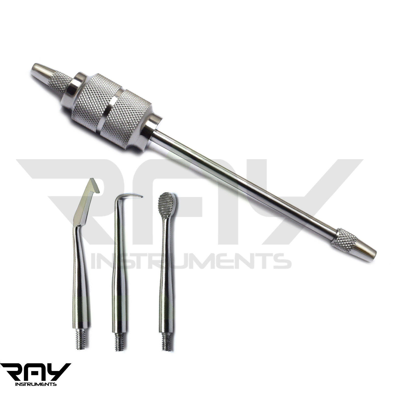 Crown Remover Manual Bridges Gun +3 Heads Dental Surgical Instrument Restorative