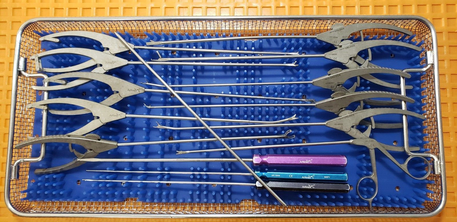 Arthrex Arthroscopy Forceps Set of 14 pieces with Sterilization Tray