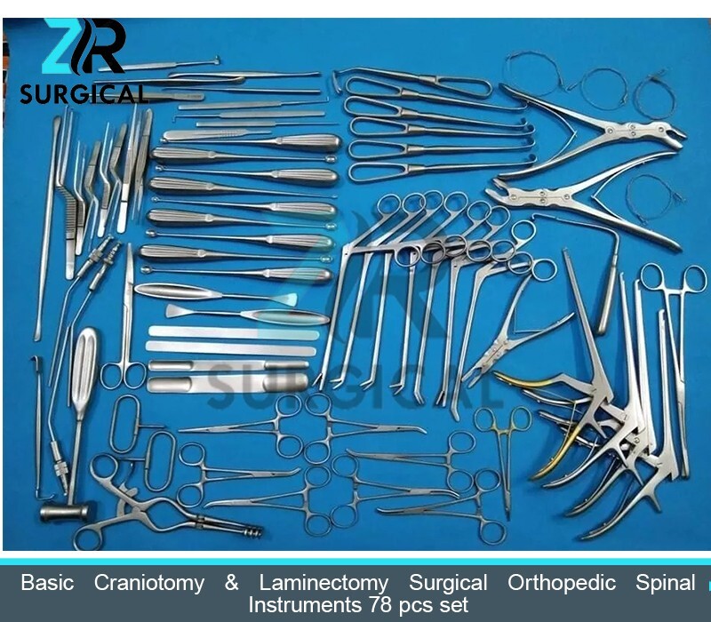 Basic Craniotomy & Laminectomy Surgical Orthopedic Spinal Instruments 78 Pcs Set