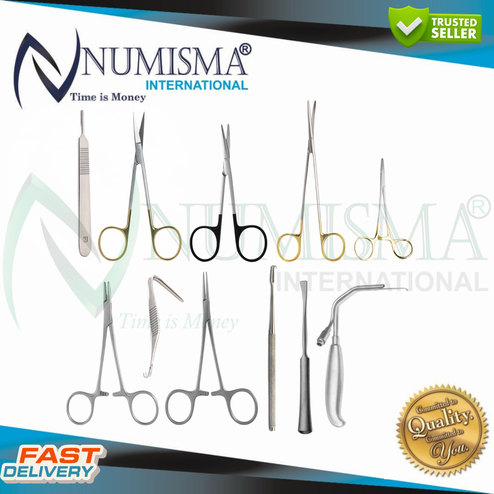 Chin Augmentation Set of 13 Pcs, Plastic Surgery & Orthopedic Instruments