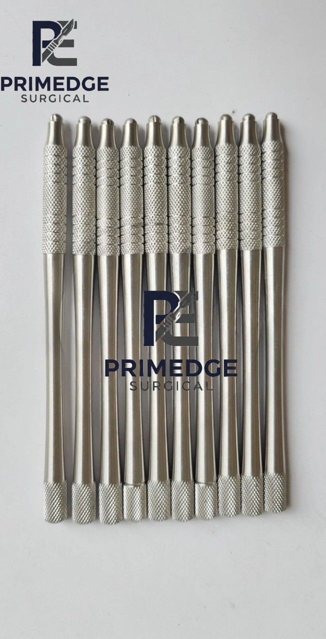 10 Pieces Beaver Blade Handle Round Knurled Stainless Steel Surgical Instrument