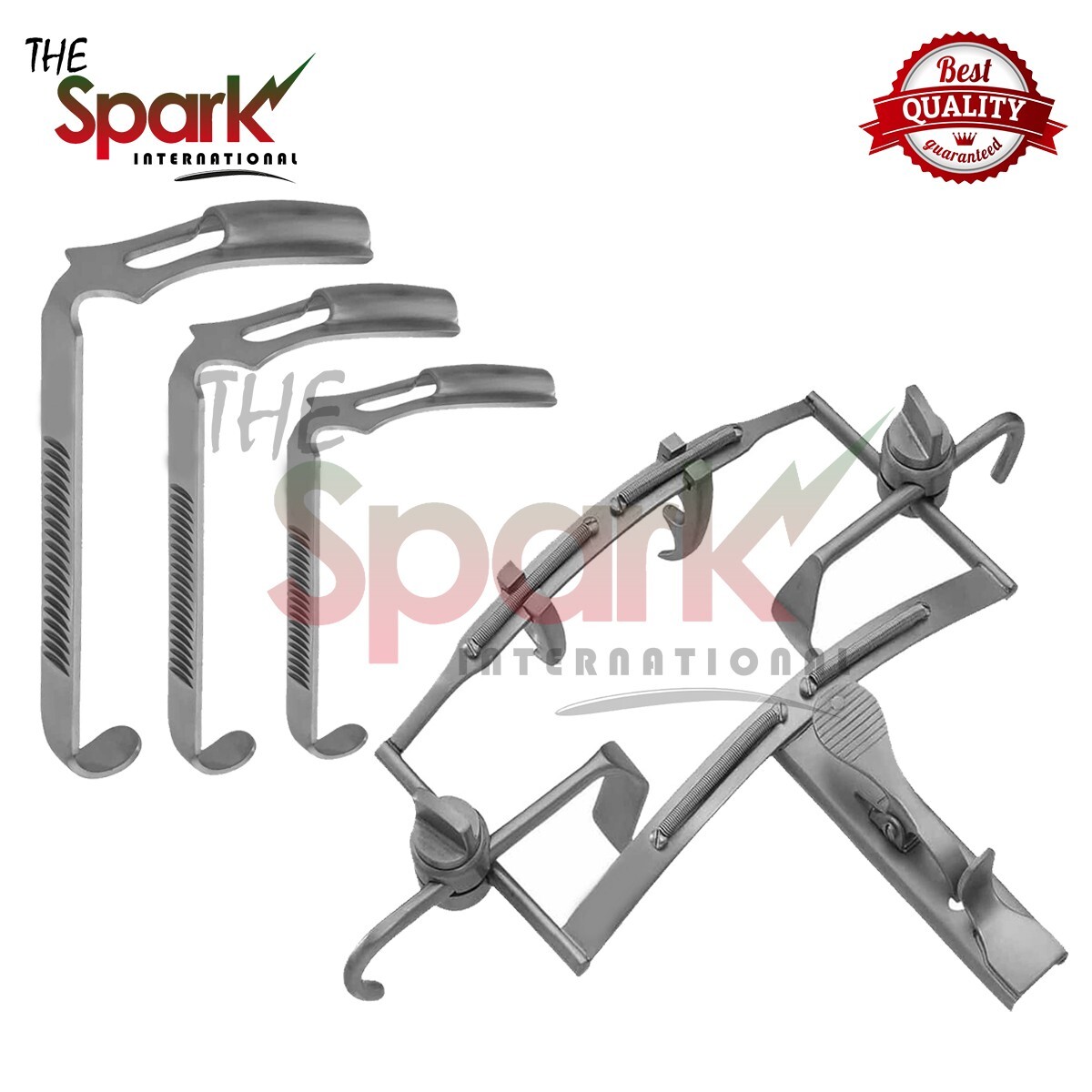 Dingman Mouth Gag Dental ENT Surgical Retractor With 3 Blades Instruments