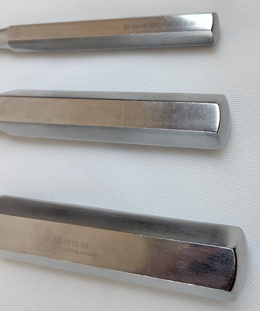 3-Pc Zimmer gSource Key Periosteal Elevator Set, 1/2, 3/4, & 1″ Blade