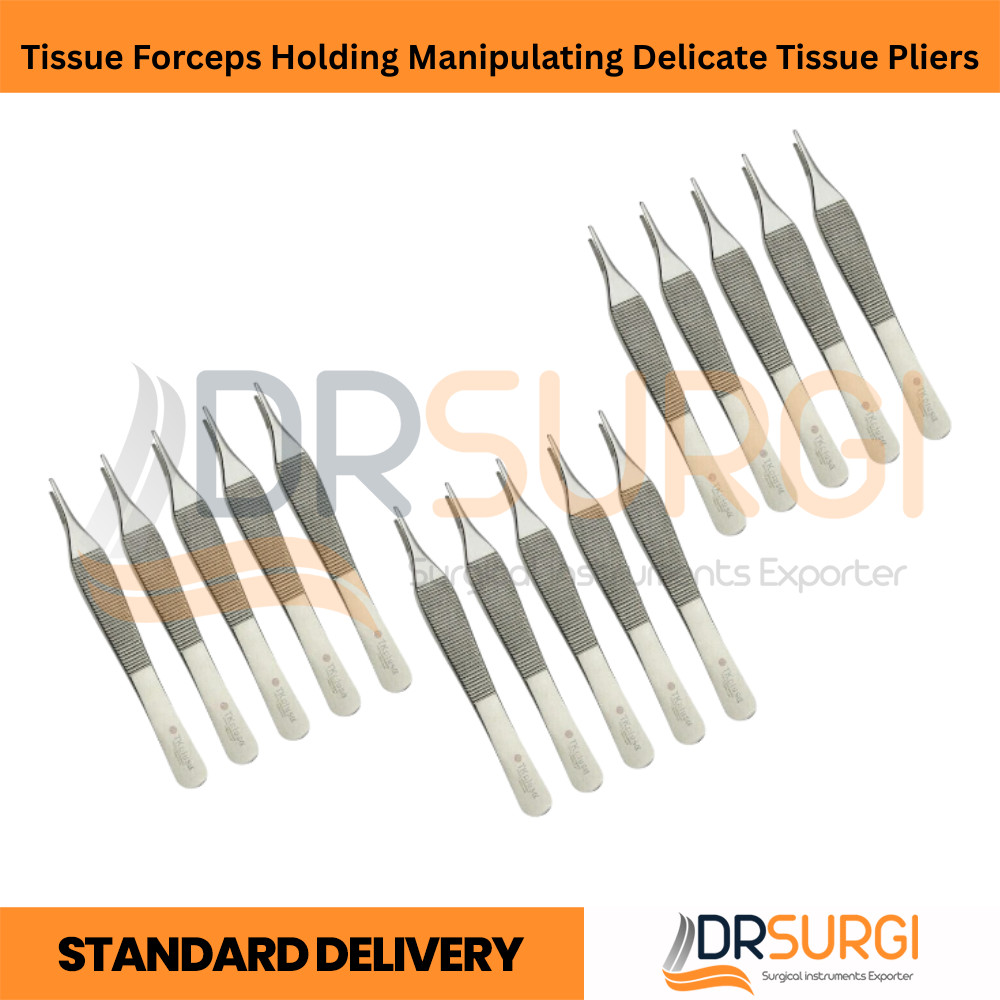 Adson-Brown Tissue Forceps Holding Manipulating Delicate Tissue Pliers Set Of 15