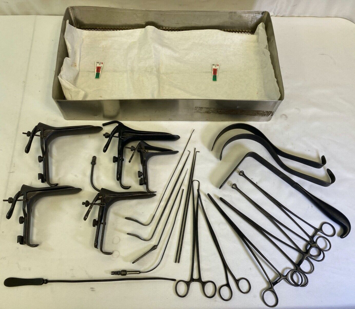 21 Piece Codman Laser Anodized Blacked OBGYN Instrument Set w Sterilization Tray