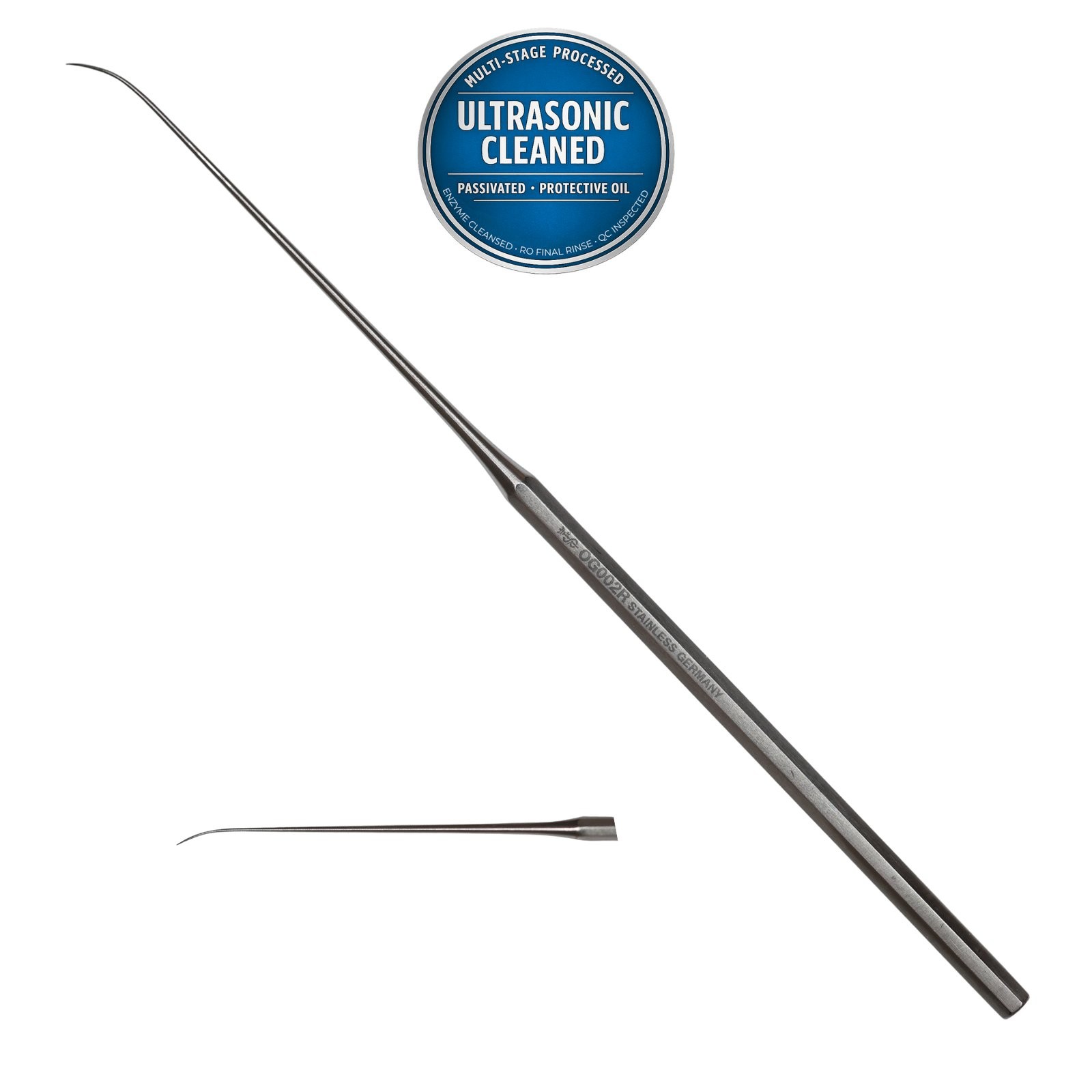 AESCULAP OG002R Micro Ear Needle, Curved, Sharp, 6-1/4in