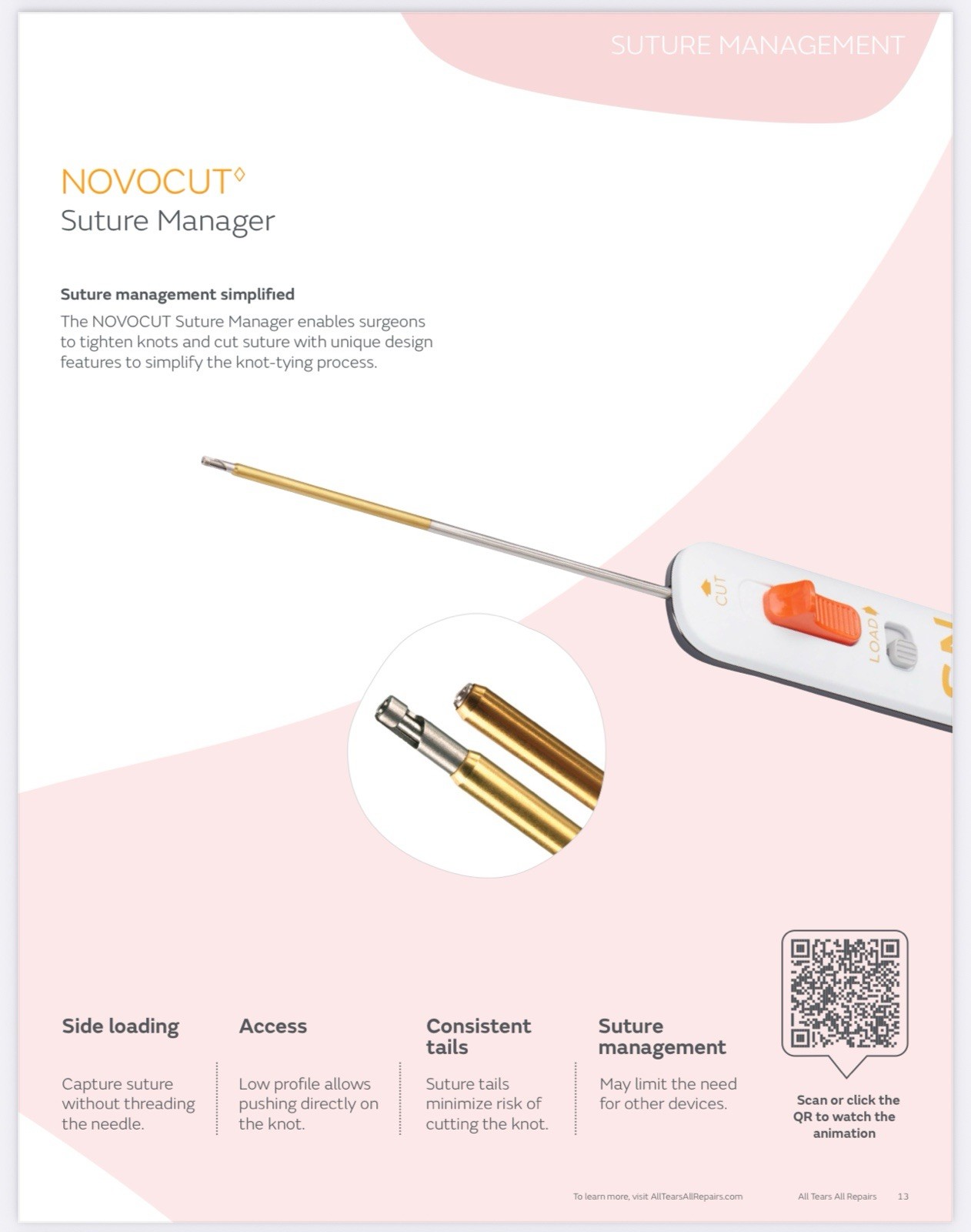 S&N All-Inside Meniscal Repair Solutions (Fast-Fix, NOVOSTITCH or Others…) 1Pcs