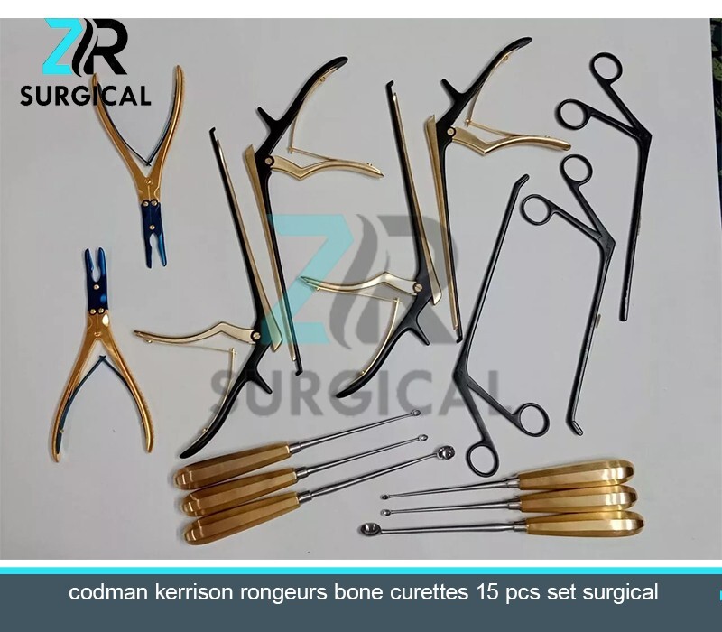 Codman Kerrison Rongeurs Bone Curettes 15 PCs Set Surgical Orthopedic