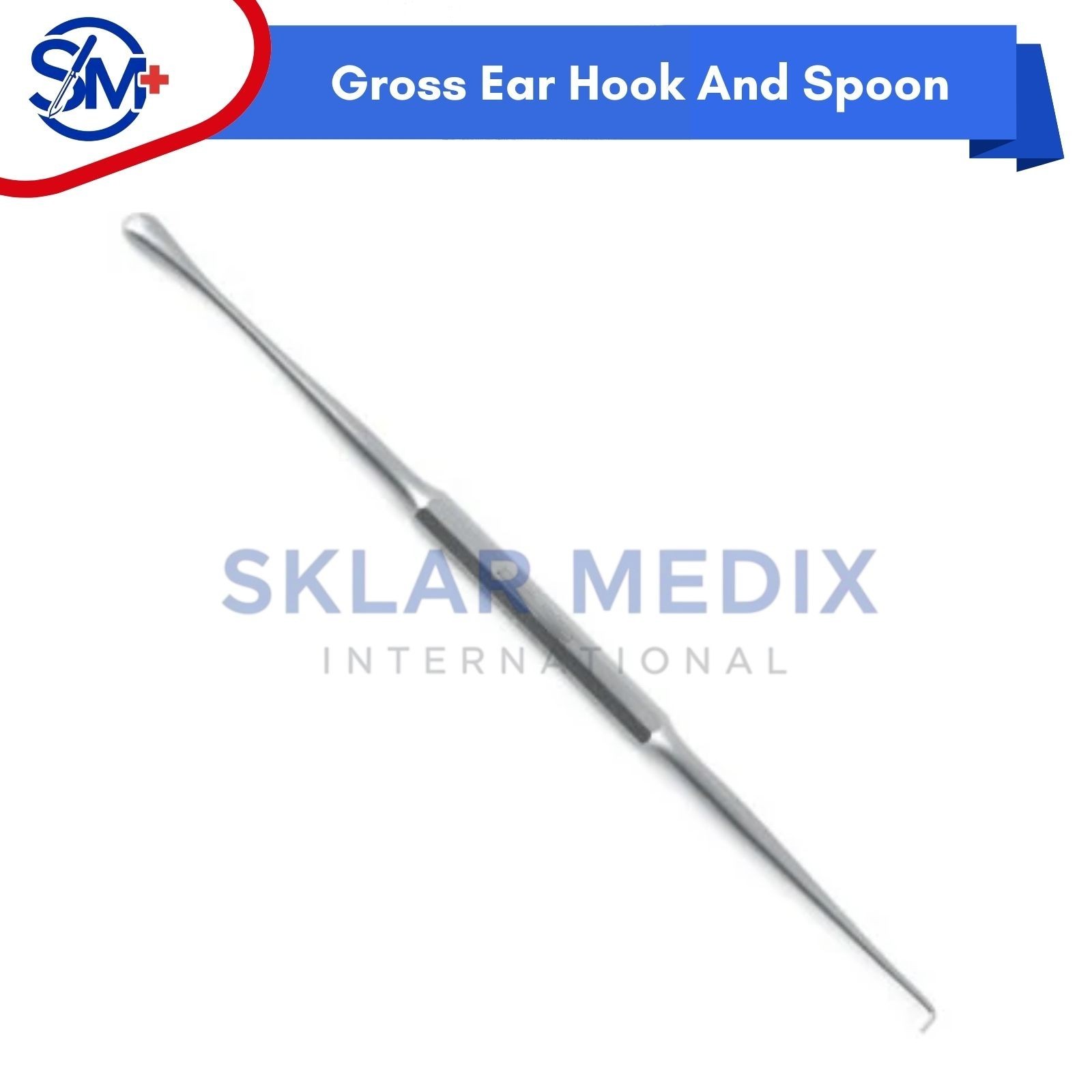 OR Grade Gross Ear Hook And Spoon 2.5mm Angled 90º Hook ENT Surgical Instruments