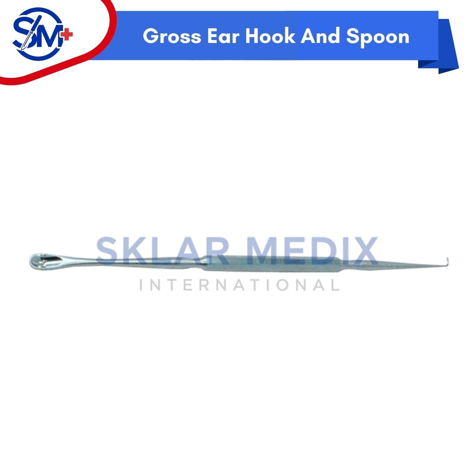 OR Grade Gross Ear Hook And Spoon 2.5mm Angled 90º Hook ENT Surgical Instruments