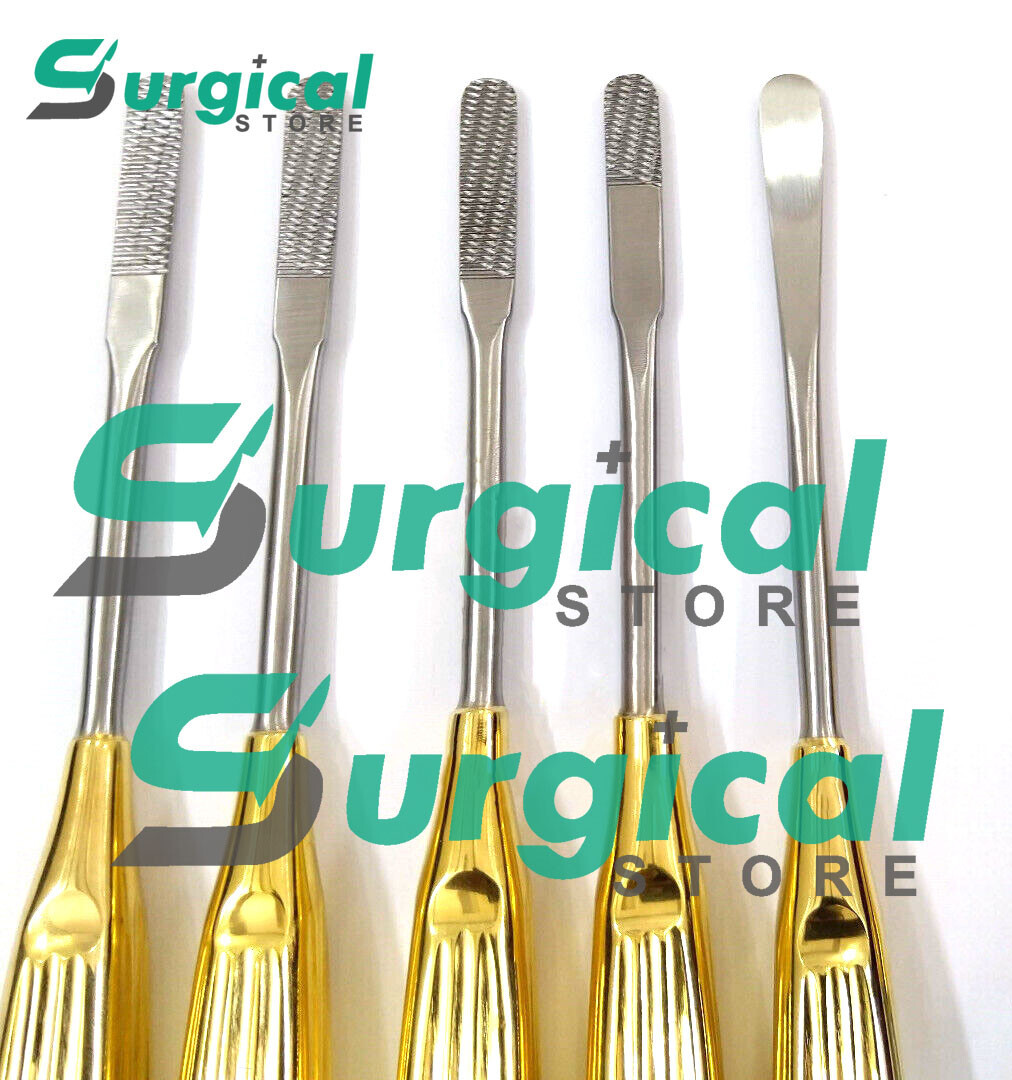 New Nasal Rasp Rhinoplasty Nasal Nose Job Rasps Care Instruments Set of 5 PCs SS