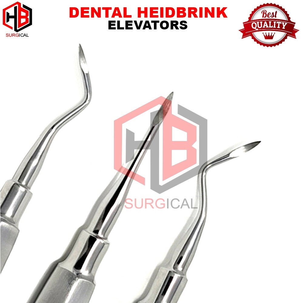 3 PCS Dental Root Elevators HEIDBRINK Oral Surgery Luxating Root Picker Elevator