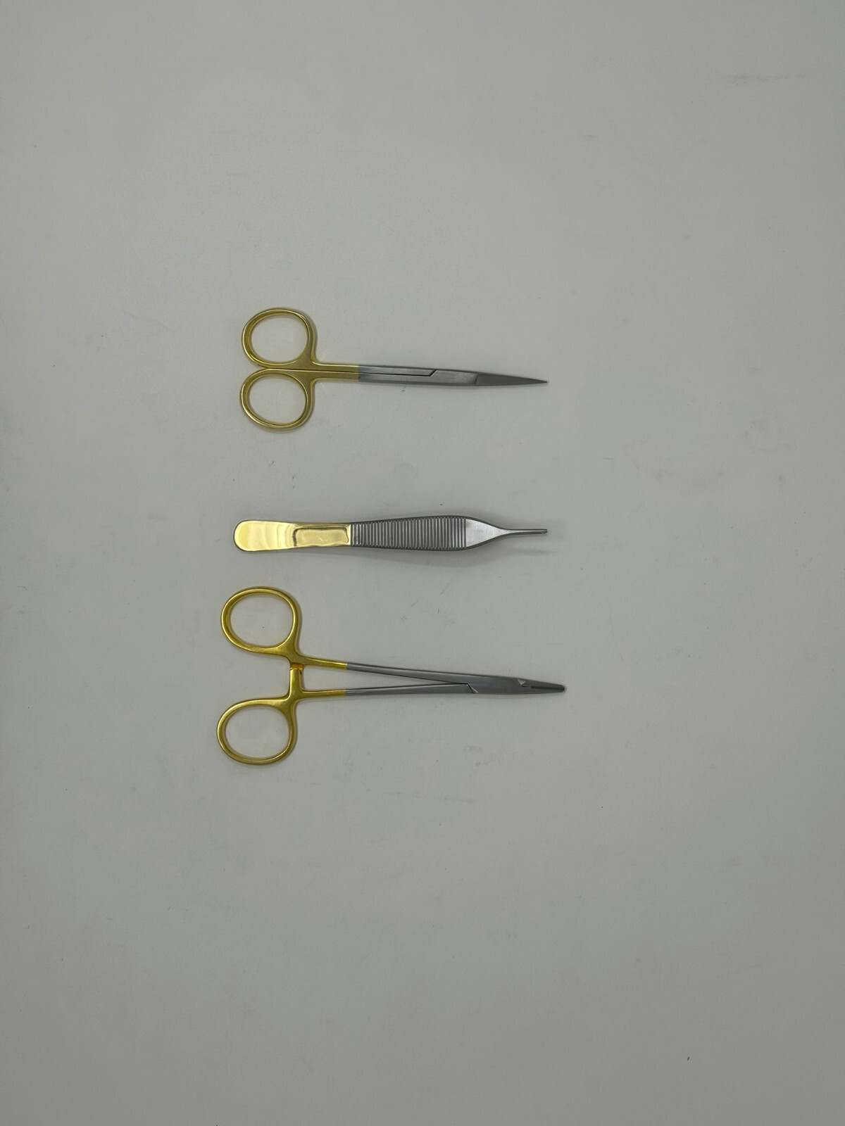 3 TC Surgical Instruments Adson Tissue Iris Scissors Webster Needle Holder