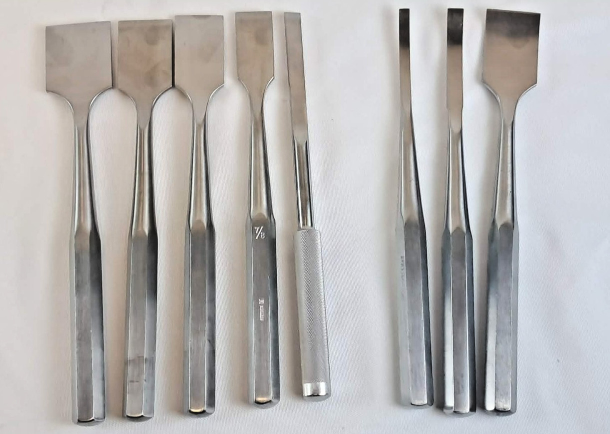 8pc Smith & Nephew Miltex Hibbs Osteotome Set Straight & Curved