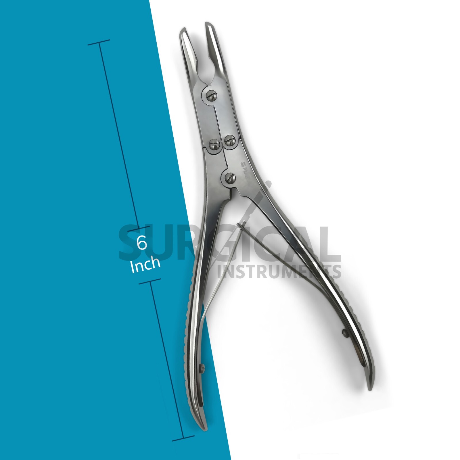 Set of 2 Pcs Ruskin Bone Rongeur 6″ Straight & Curved 3mm Double Action German G