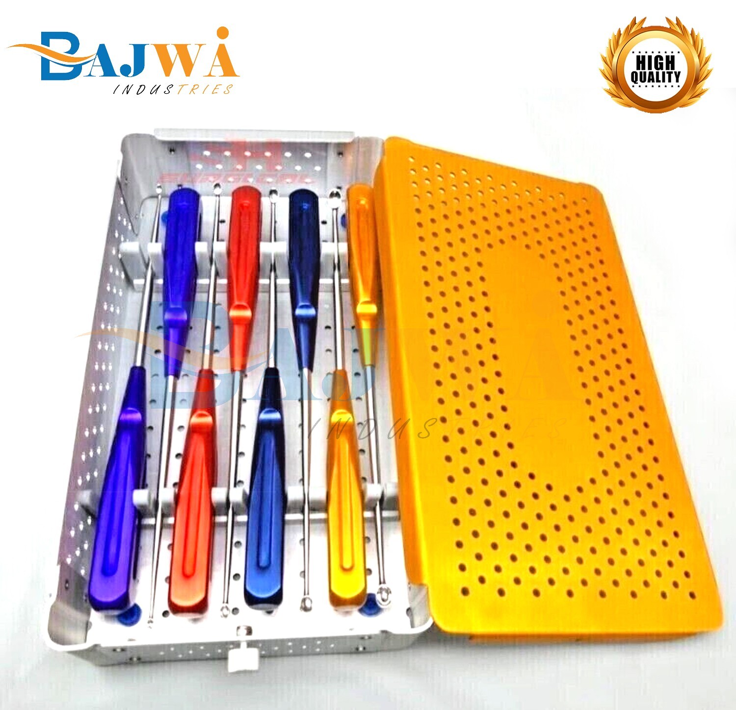 Volkmann Bone Curette Complete Set of 8 Pcs Orthopedic Instruments With Case Box