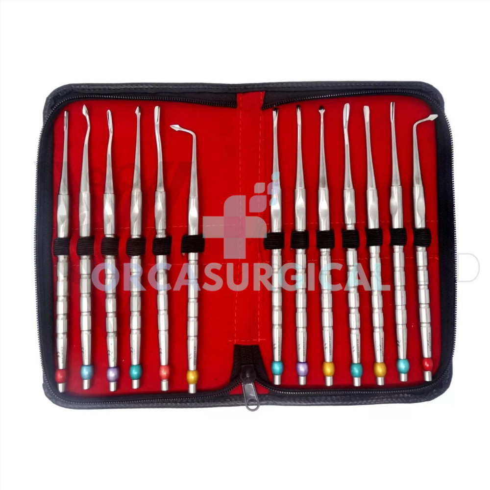 13 PCS Dental PDL Periotome Proximators Luxating Elevators Root Tip Extracting