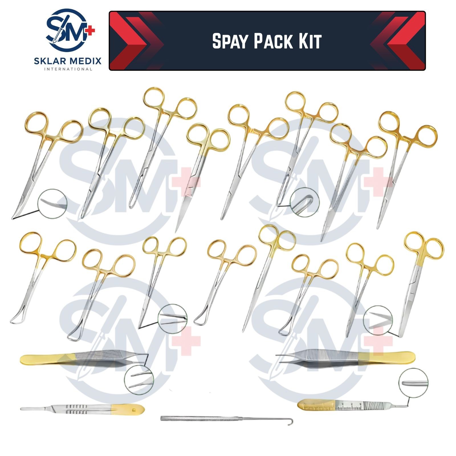 22 Pcs Minor Surgery Spay Pack Kit Surgical Veterinary Dissection Tool Set CE