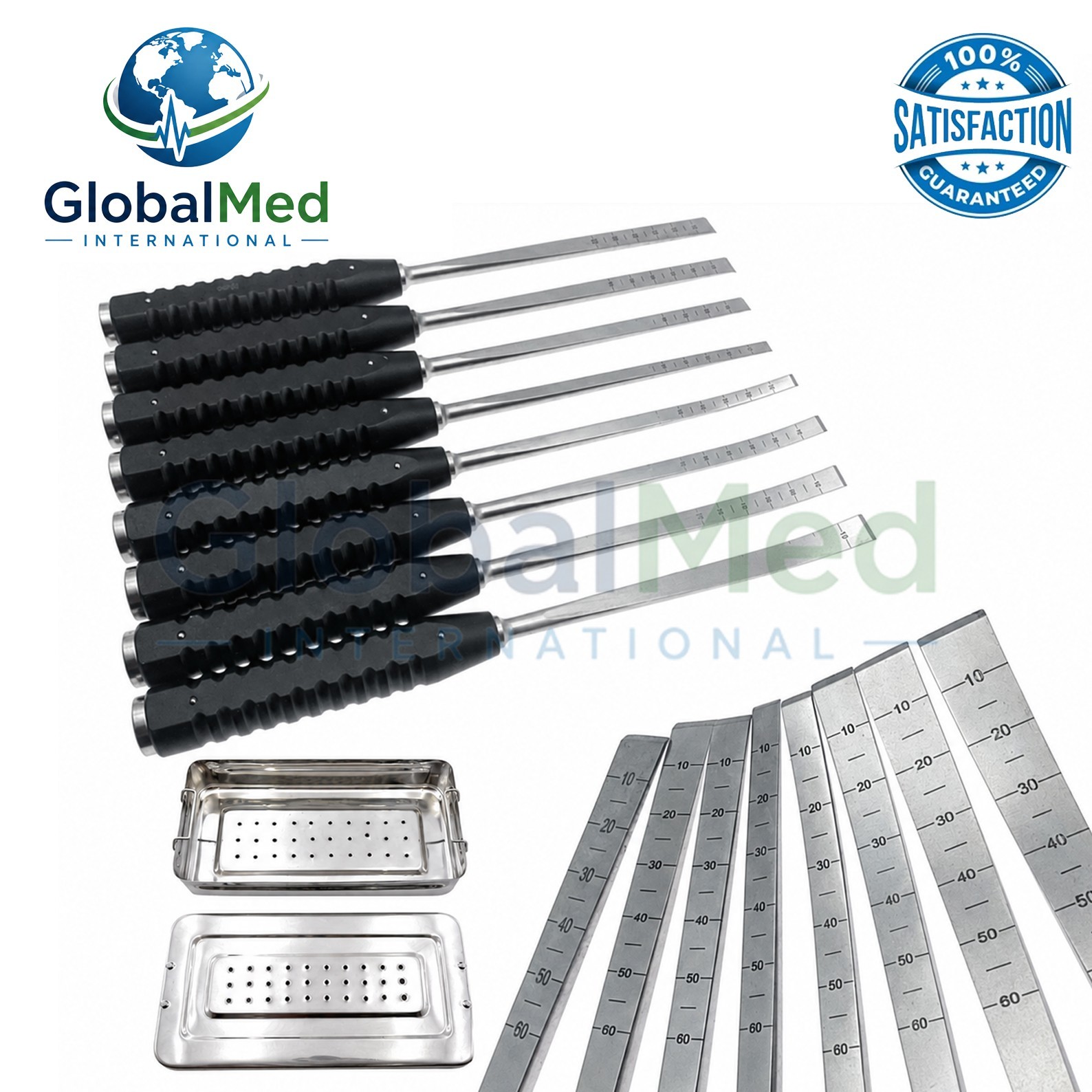 Orthopedics Osteotomes Bone Osteotomes Straight Curved Veterinary 8 Pcs Set
