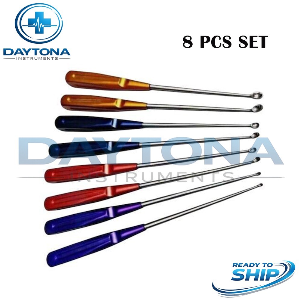 Bone Cervical Curettes Spine Orthopedics Spine Instruments 8 Pcs