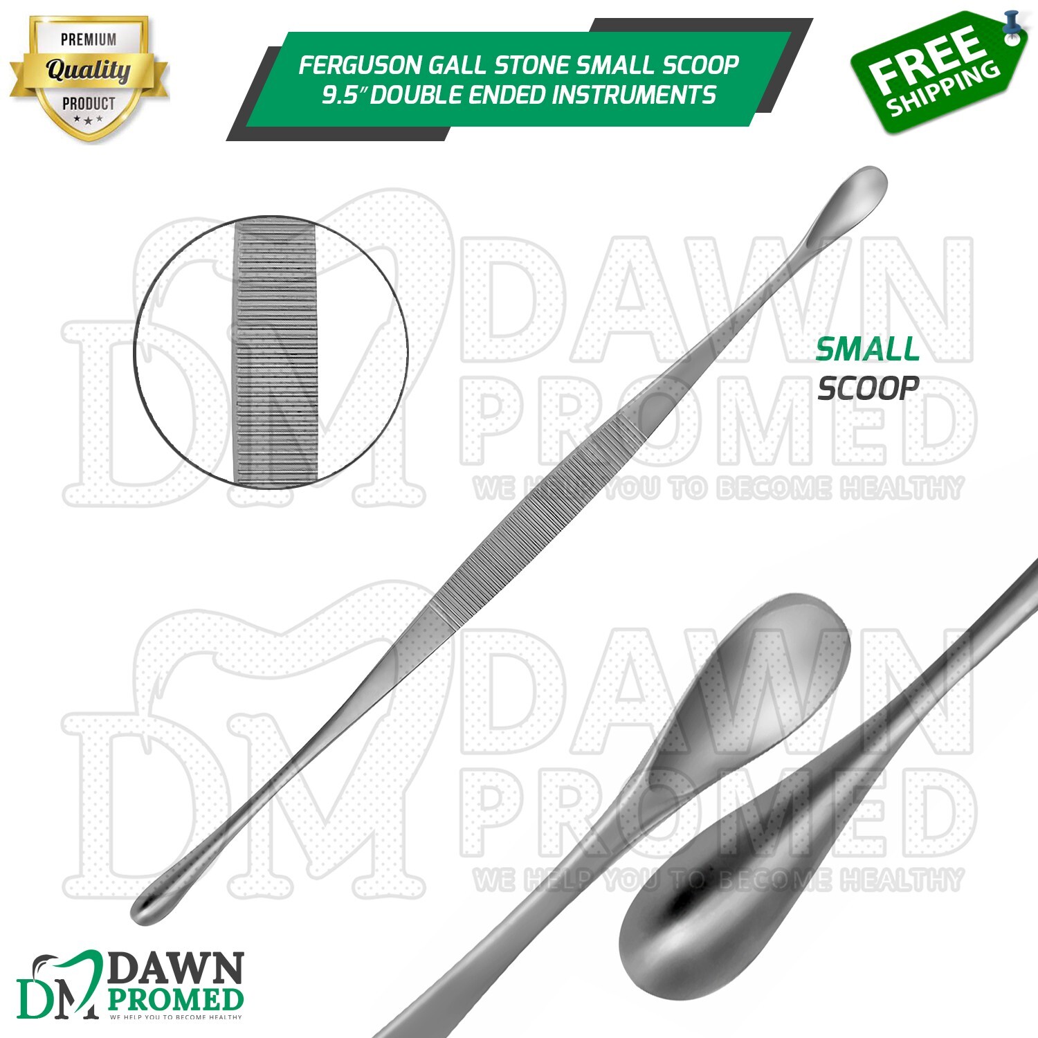 Ferguson Gall Stone Small Scoop 9.5″ Double Ended Surgical OB/GYN Instruments