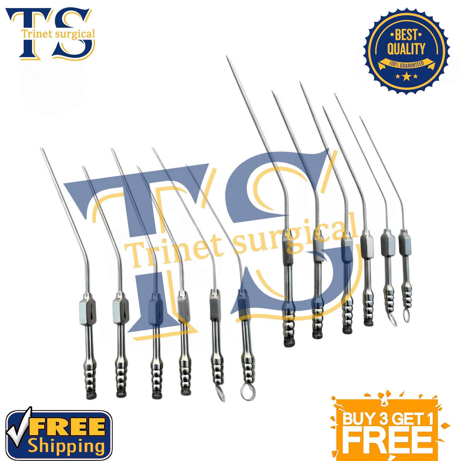 New Fukushima Teardrop Suction Tube Fr 3,5,7 Small & Medium 12 PCs Set Surgical