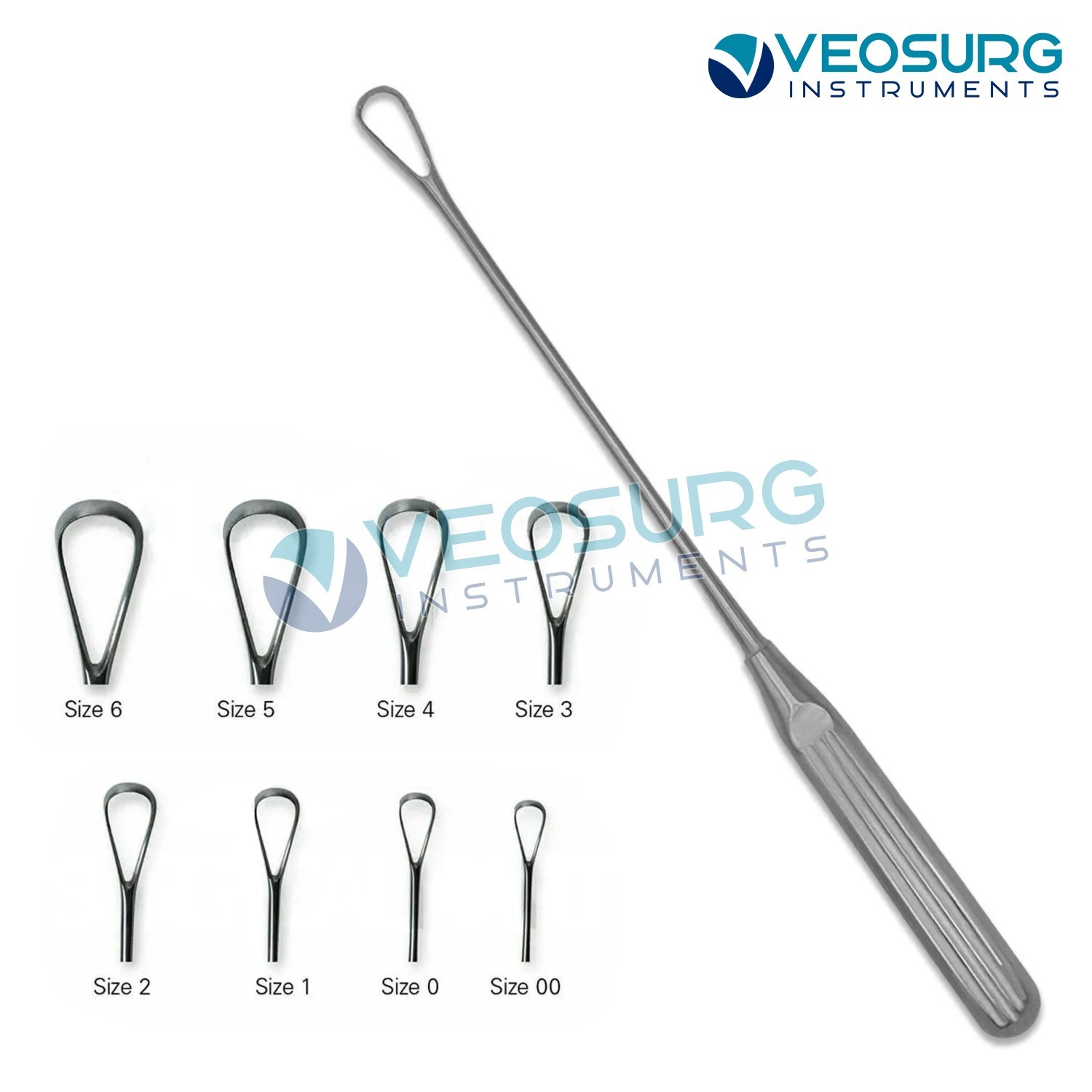 Sims Uterine Curettes 6 Pcs Set Sharp Blade 00,0,1,2,3,4,5,6 11″ OB/GYN Tools