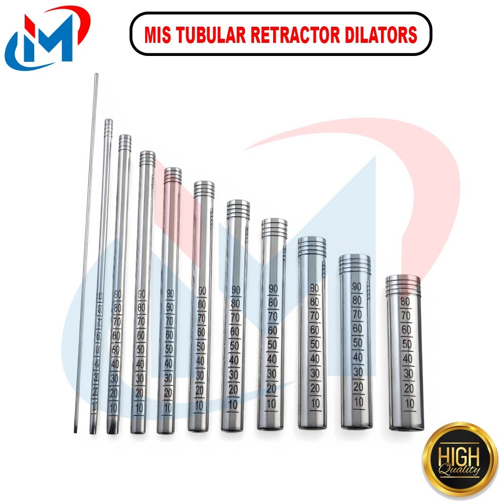 MIS Tubular Retractor Dilators Silver 11 PCs Set Spine Surgery Instruments