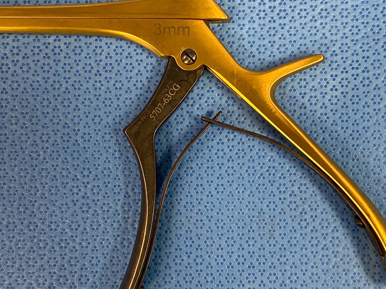 Novo Surgical 3mm N6818-74CG Kerrison Rongeur 40 degree up, 3.0 mm bite, 8″