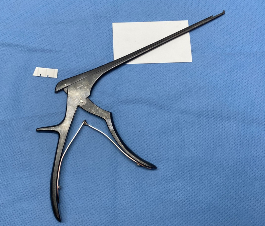 Ruggles RD4821M Kerrison Rongeur, 1mm, 40° Up, Ceramic Coated, Germany