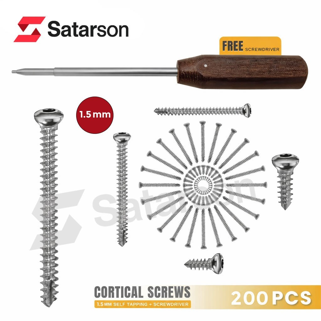 1.5mm Cortical Screws Stainless Steel 316L Orthopedic Veterinary Instruments