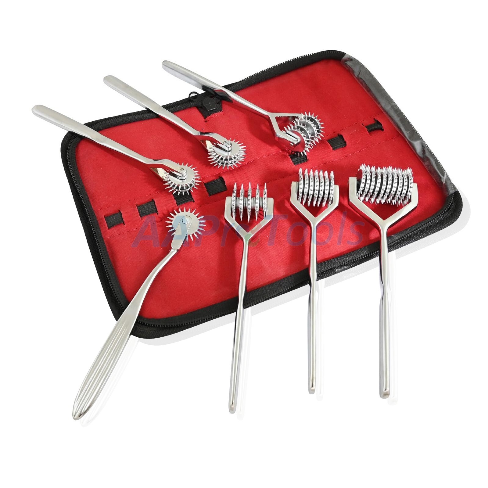 7 Pcs Wartenberg Neuro Pinwheel Diagnostic Instrument Sensory w/Leather Kit