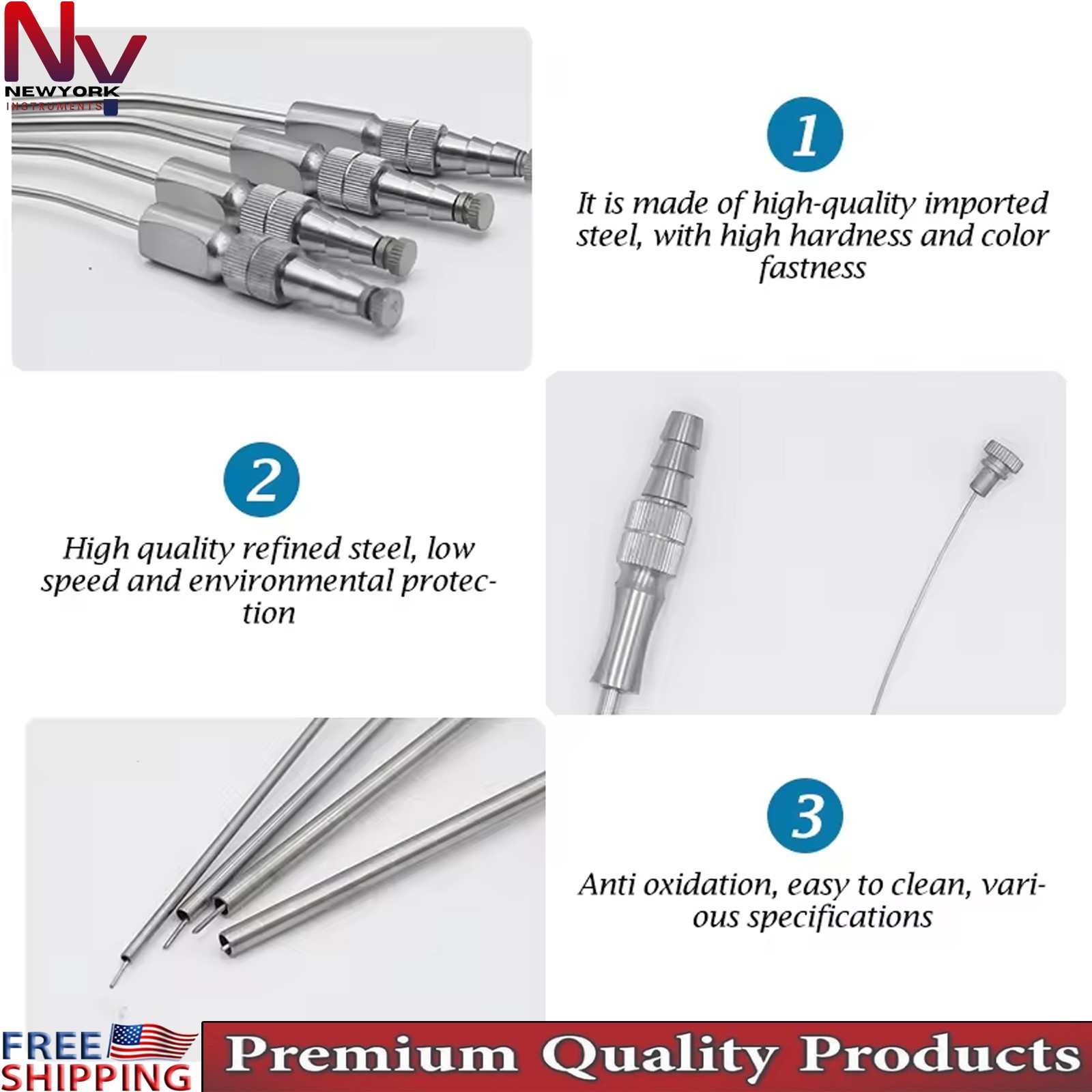 Frazier Suction Tube 3.33mm ENT Neurosurgery Surgical Instrument Medical Tool CE