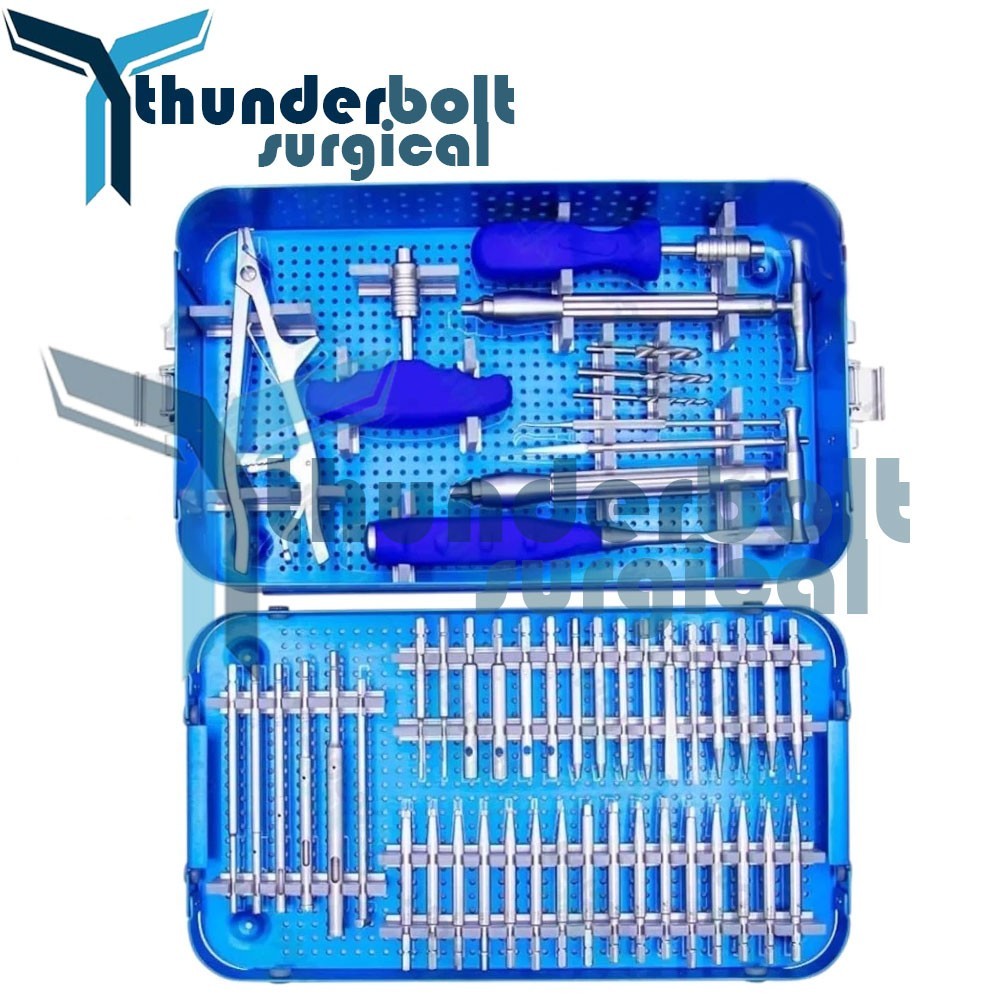 Broken Screw Removal Set with Sterilization Box of 49 Pcs Orthopedic Instruments