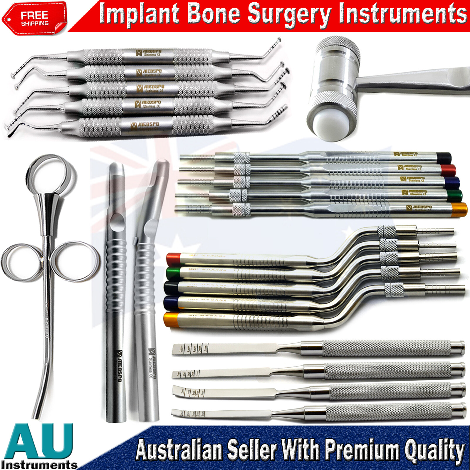 Dental Implant Sinus Lift Bone Grafting Surgery Tool Mallet Scraper Bone Syringe